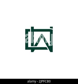 letter cw simple linked overlap 3d flat logo vector Stock Vector