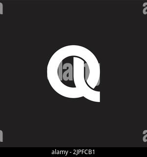letter ol simple curves geometric round logo vector Stock Vector