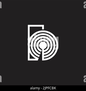 letter b signal stripes geometric logo vector Stock Vector