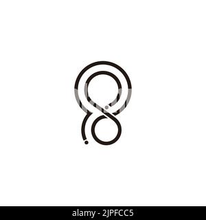 letter sd circle geometric line logo vector Stock Vector