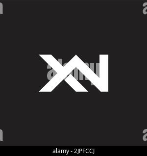 letter xw simple linked line geometric logo vector Stock Vector