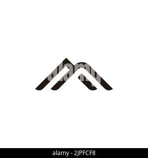 letter m abstract linked geometric line logo vector Stock Vector