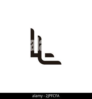 letter ll stripes line logo vector Stock Vector