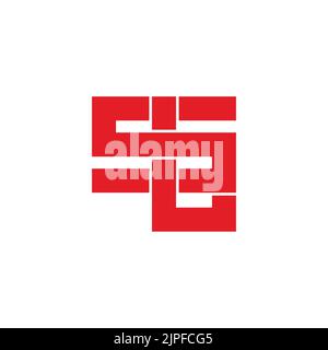 letter sl linked overlap geometric logo vector Stock Vector