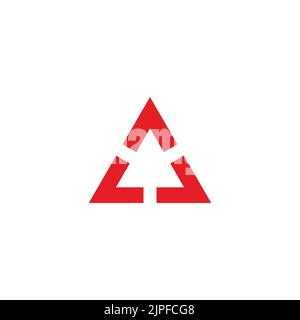 triangle arrows linked geometric logo vector Stock Vector