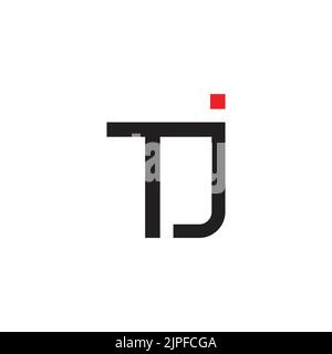 letter tj simple geometric line logo vector Stock Vector