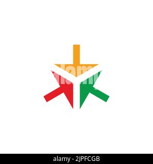 triangle colorful arrows process symbol vector Stock Vector