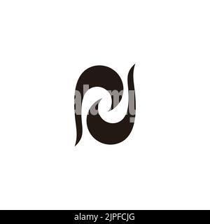 letter rj linked curves design logo vector Stock Vector