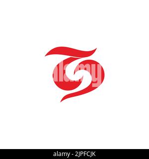 letter ts curves smooth design logo vector Stock Vector