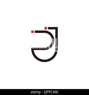 letter rj simple geometric thin line logo vector Stock Vector