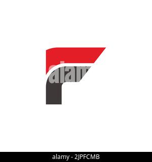 letter f simple stripes logo vector Stock Vector