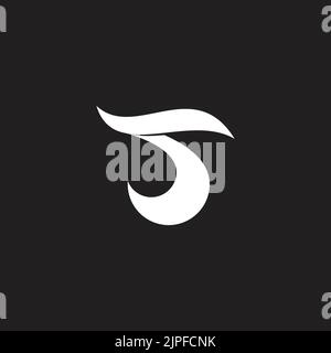 number 5 letter s simple curves logo vector Stock Vector