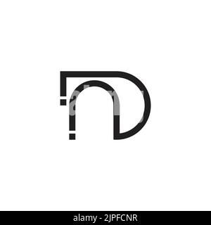letter nd abstract geometric line logo vector Stock Vector