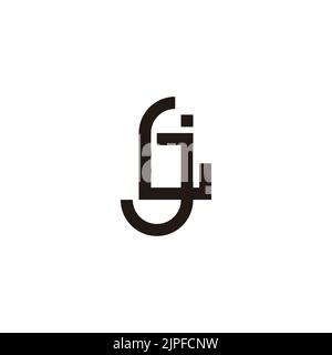 letter lj simple linked geometric logo vector Stock Vector