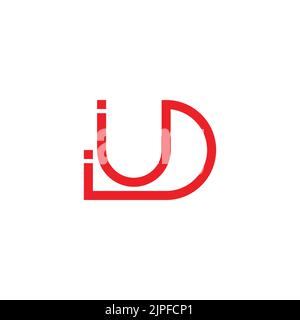 letter ud dots thin line logo vector Stock Vector