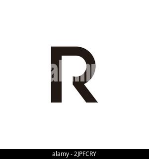 letter pr simple geometric line logo vector Stock Vector
