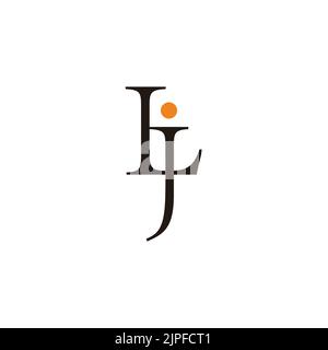 letter lj linked dot fashion elegant logo vector Stock Vector
