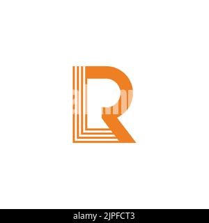 letter lr stripes geometric linked logo vector Stock Vector