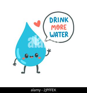 Drink more water quote flat design vector Stock Vector