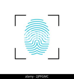 Fingerprint scanner technology outline icon. Biometric identification and verification, information access and security system id thin line vector icon or simple pictogram Stock Vector