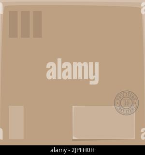 Brown envelope with poststamp and mailing address isolated vector. Postal correspondence icon Stock Vector