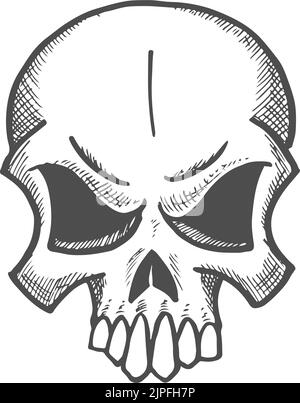 Spooky Skull Charcoal Drawing 9705275 Vector Art at Vecteezy
