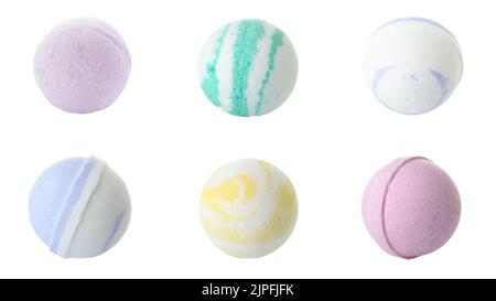 Set of bath bombs on white background Stock Photo