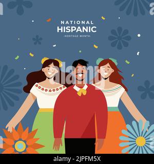 Flat national hispanic heritage month Vector illustration Stock Vector ...