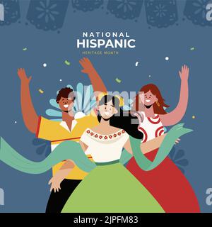 Flat national hispanic heritage month Vector illustration Stock Vector ...
