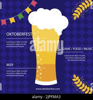 Flat oktoberfest instagram posts set Vector illustration Stock Vector ...