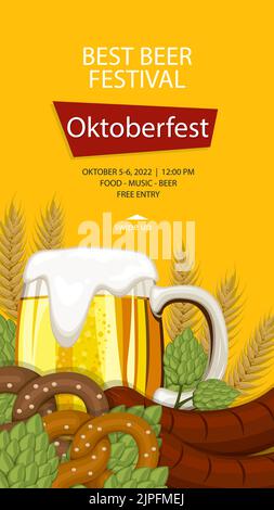 Flat oktoberfest stories post set Vector illustration Stock Vector ...