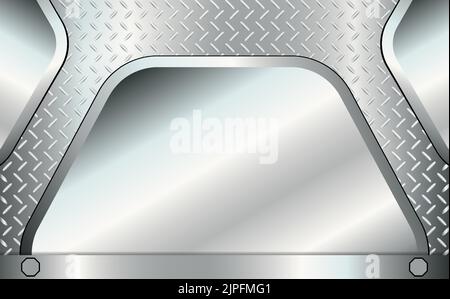 luxury silver background, illustrated with symmetrical pattern, realistic metal gradient and overlapping shapes Stock Vector