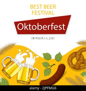Flat oktoberfest posts set Vector illustration Stock Vector Image & Art ...