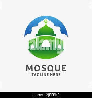 Islamic mosque logo design Stock Vector