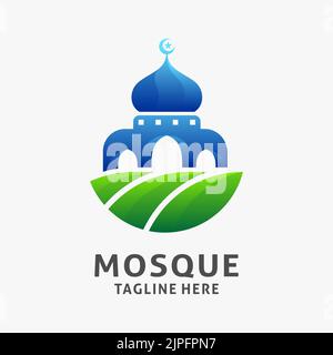 Islamic mosque logo design Stock Vector