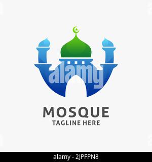 Islamic mosque logo design Stock Vector