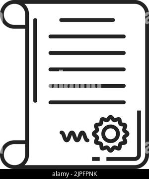 Last will and testament isolated document on scroll outline icon. Vector holographic will, self-proved or notarial testament on scroll. Inheritance paper, will legal document expresses testator wishes Stock Vector