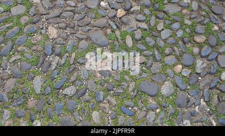 grey cobblestone floor useful as a background Stock Photo