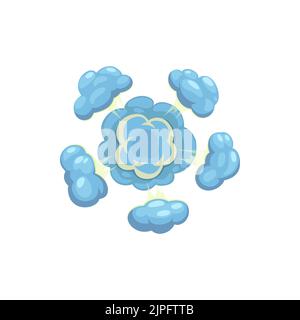 Air bomb explosion mushroom clouds, exploding dynamite or nuclear bomb boom effects isolated. Vector radiation burst sign, atomic radioactive crash, power demolition. Ui game effects, hydrogen bomb Stock Vector