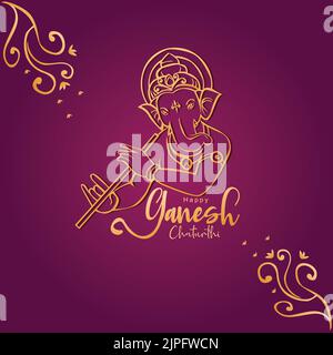 happy Ganesh Chaturthi greetings. vector illustration design. Stock Vector