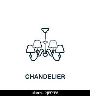 Chandelier icon. Line simple Chandelier icon for templates, web design and infographics Stock Vector