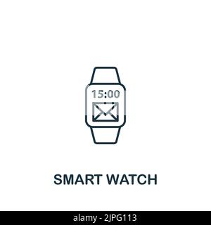 Smart Watch icon. Line simple icon for templates, web design and infographics Stock Vector