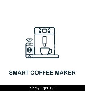 Smart Coffee Maker icon. Line simple icon for templates, web design and infographics Stock Vector