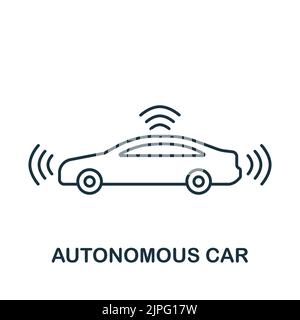 Autonomous Car icon. Line simple icon for templates, web design and infographics Stock Vector
