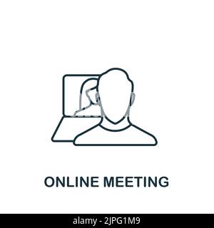 Online Meeting icon. Line simple icon for templates, web design and infographics Stock Vector