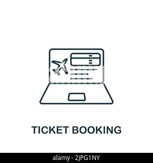 Ticket Booking icon. Line simple icon for templates, web design and infographics Stock Vector