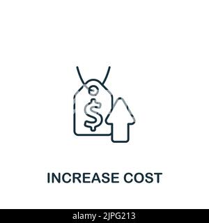 Increase Cost icon. Line simple icon for templates, web design and infographics Stock Vector