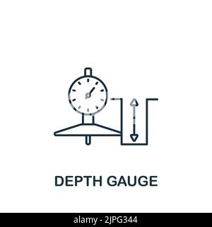 Depth Gauge icon. Line simple Measuring icon for templates, web design and infographics Stock Vector