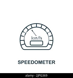 Speedometer icon. Line simple Measuring icon for templates, web design and infographics Stock Vector