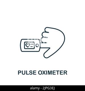 Pulse Oximeter icon. Line simple Measuring icon for templates, web design and infographics Stock Vector